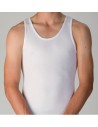 Comprar Camiseta hombre de tirantes algodón "Gil Mas" en color blanco-Htual Barcelona –Andorra