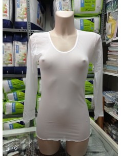 Comprar Camiseta mujer Tul Manga larga "La Flor" blanco-Htual-Barcelona-Andorra