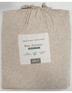 Venta de Sábana bajera New Jersey algodón 100% Velfont en color beig- Htual Barcelona-Andorra